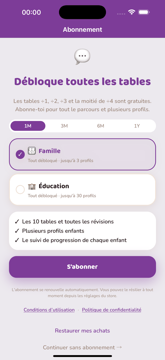 L’abonnement