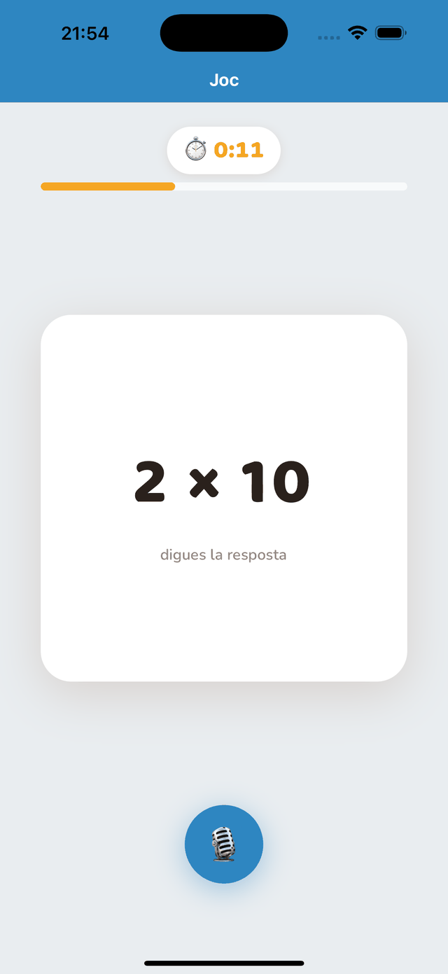 Una sessió: «7 × 8 = ?»