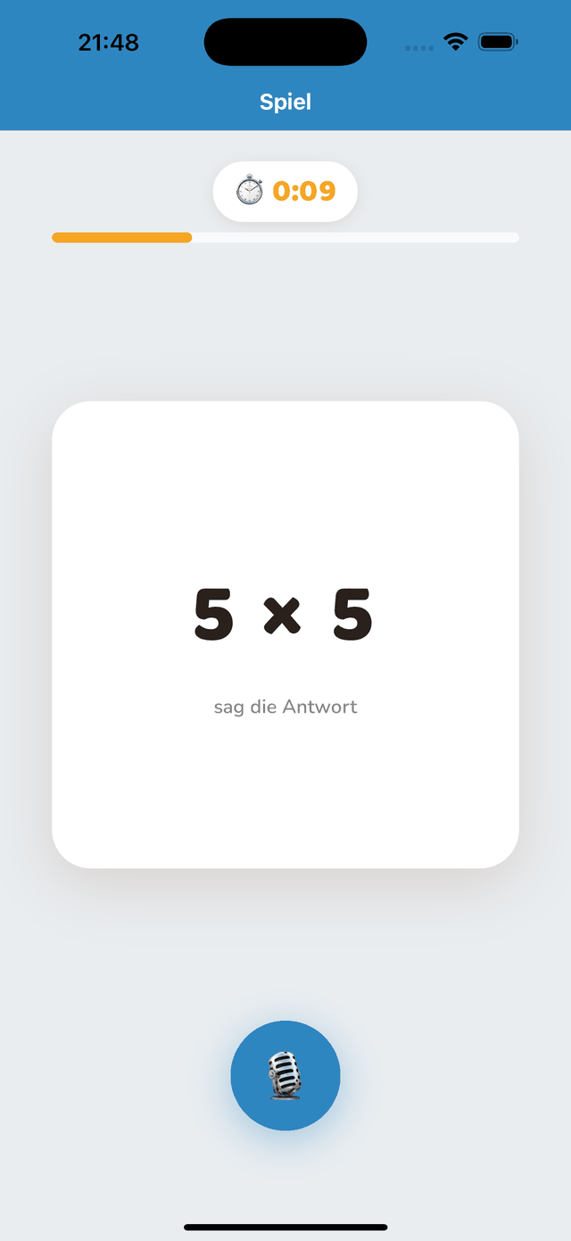 Eine Sitzung: „7 × 8 = ?“