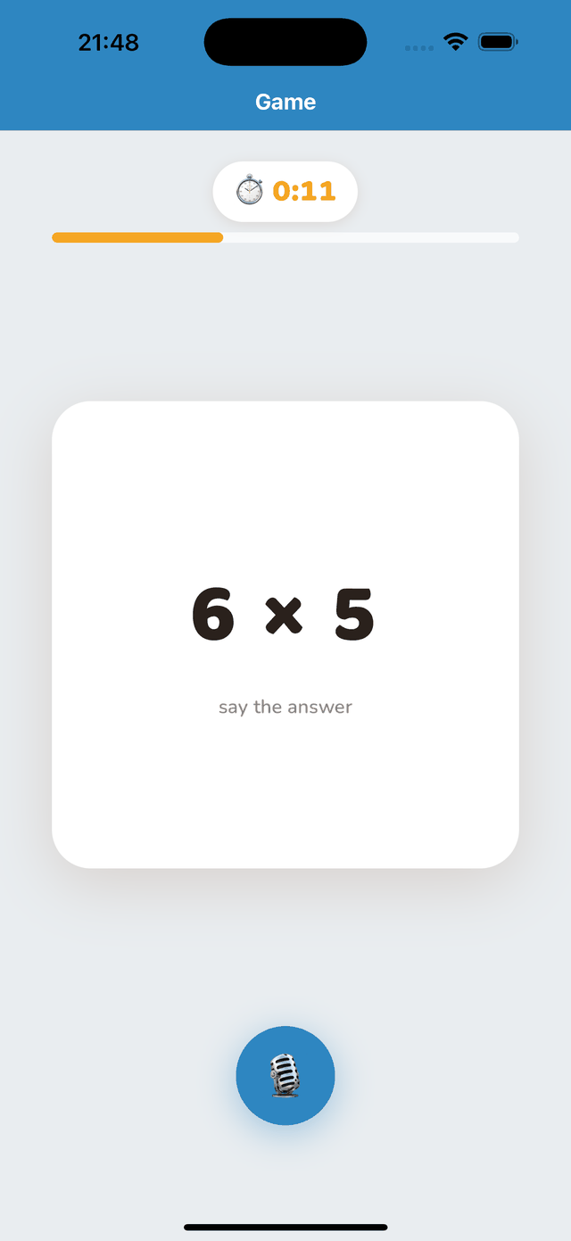 A session: “7 × 8 = ?”