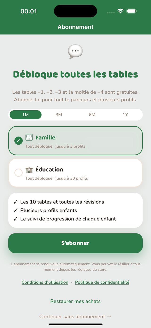 L’abonnement