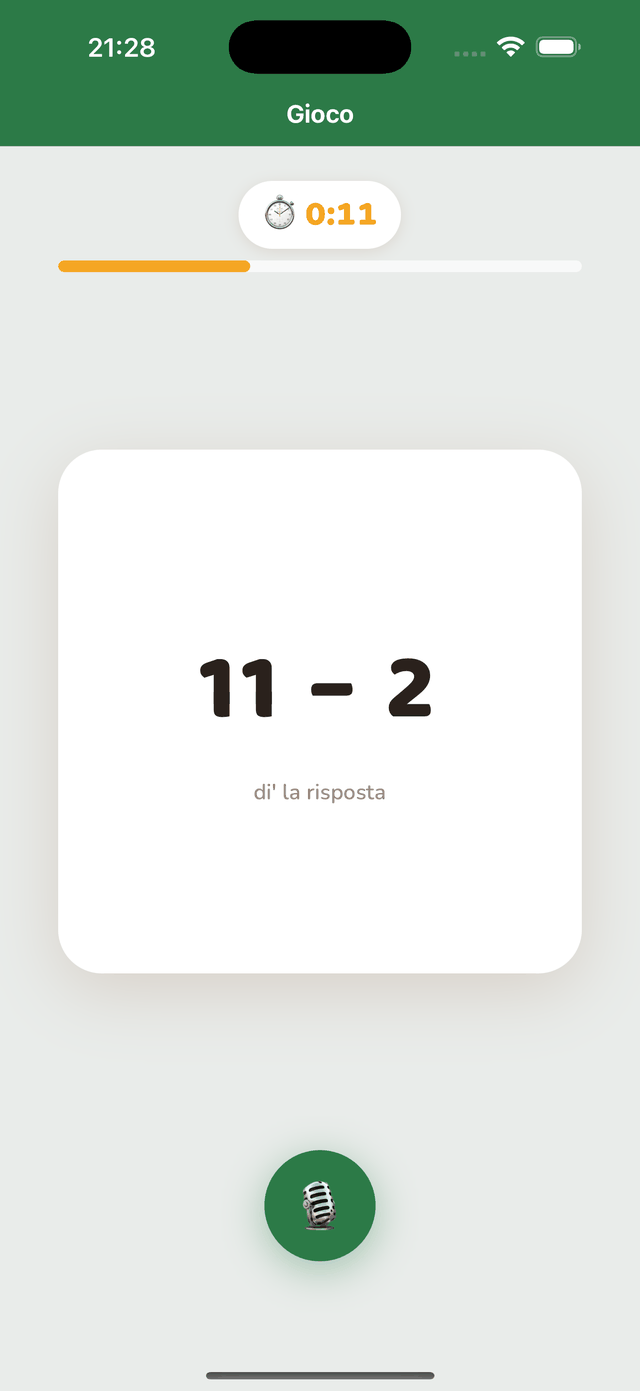 Una sessione: «9 − 4 = ?»