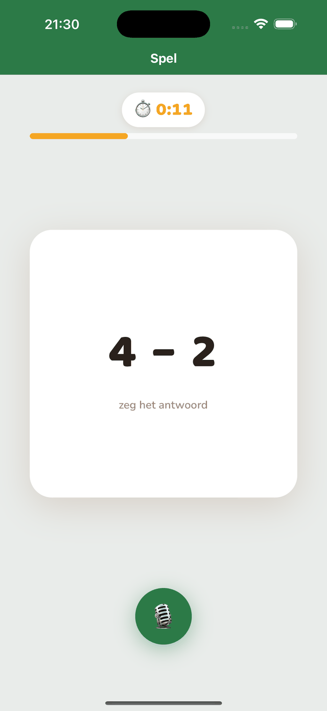 Een sessie: “9 − 4 = ?”