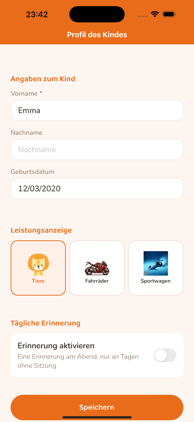 Einstellung der täglichen Erinnerung