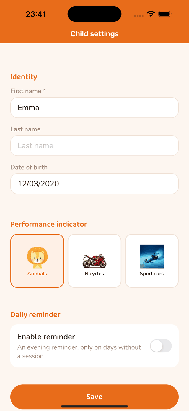 Daily reminder setting