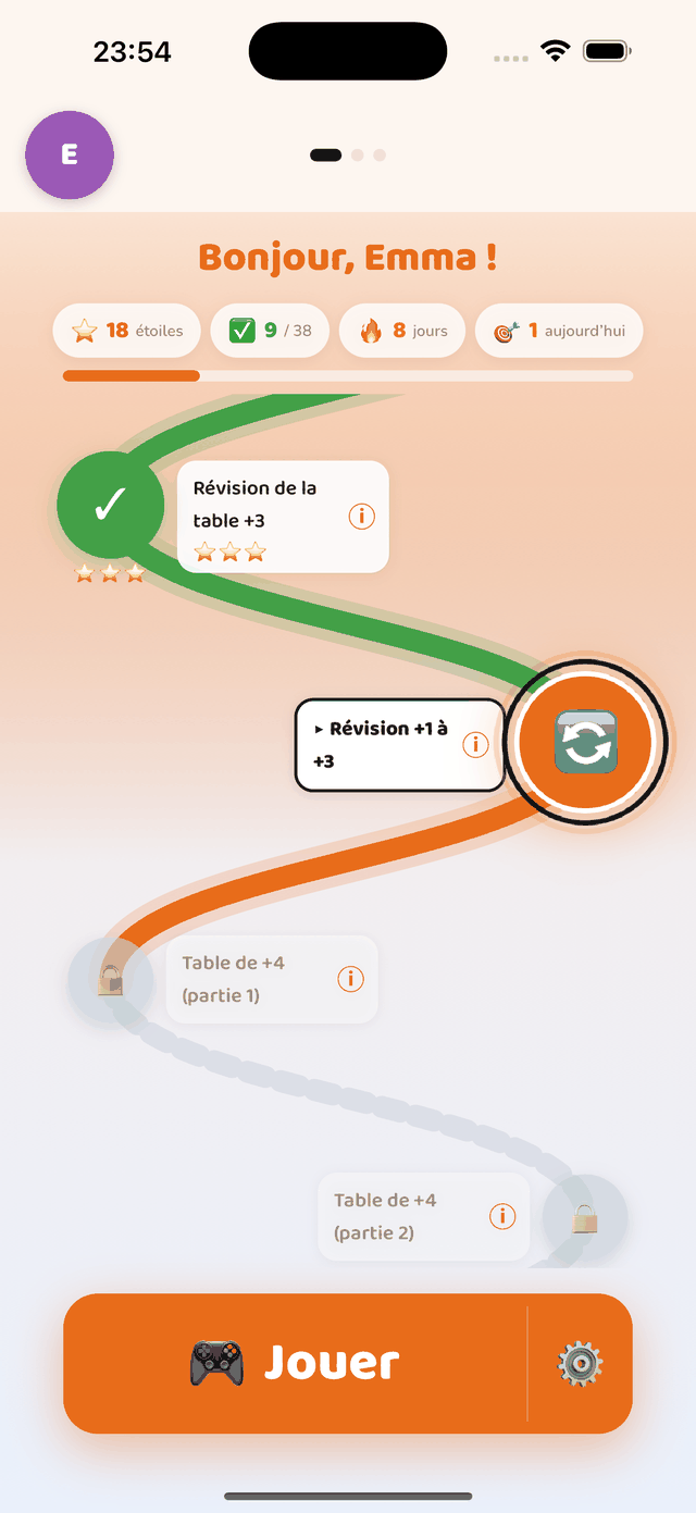Un parcours à étoiles
