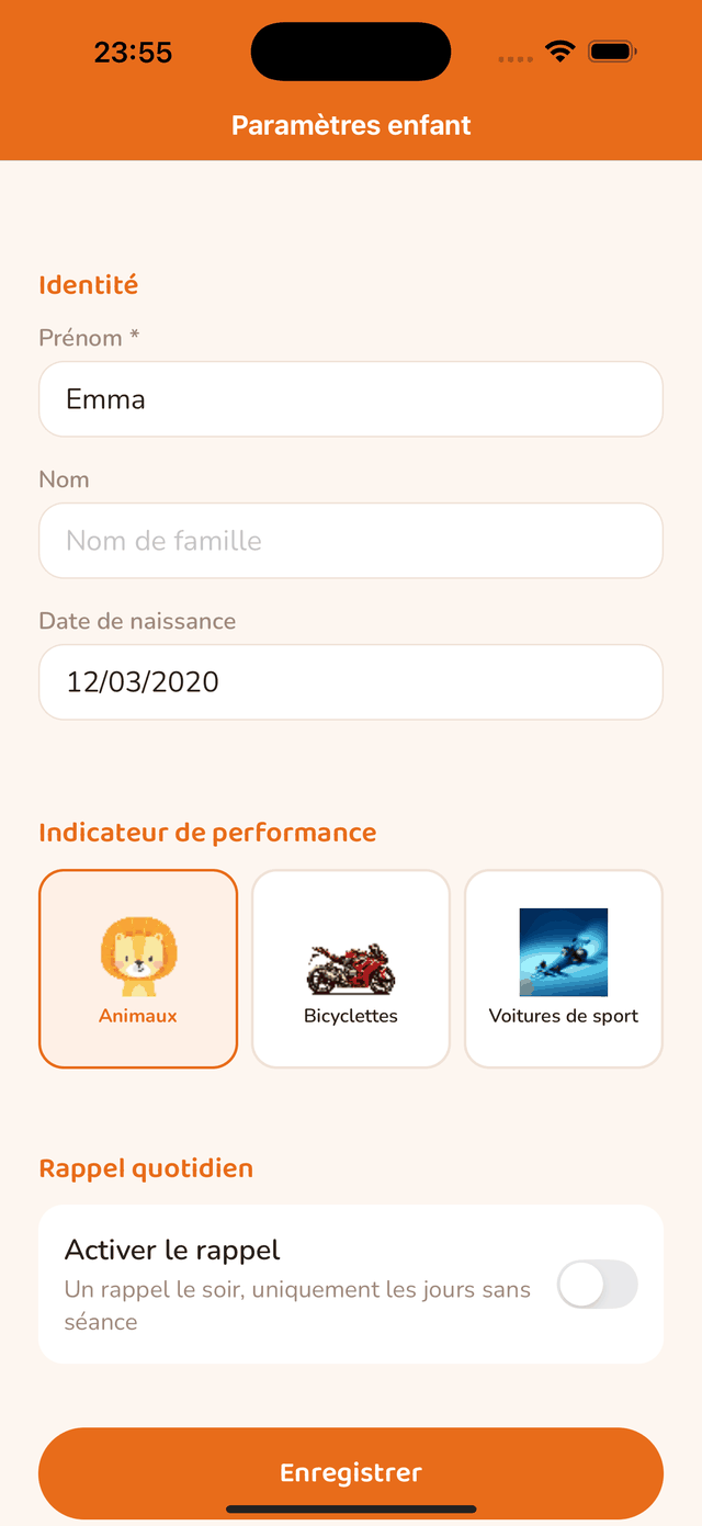 Réglage du rappel quotidien