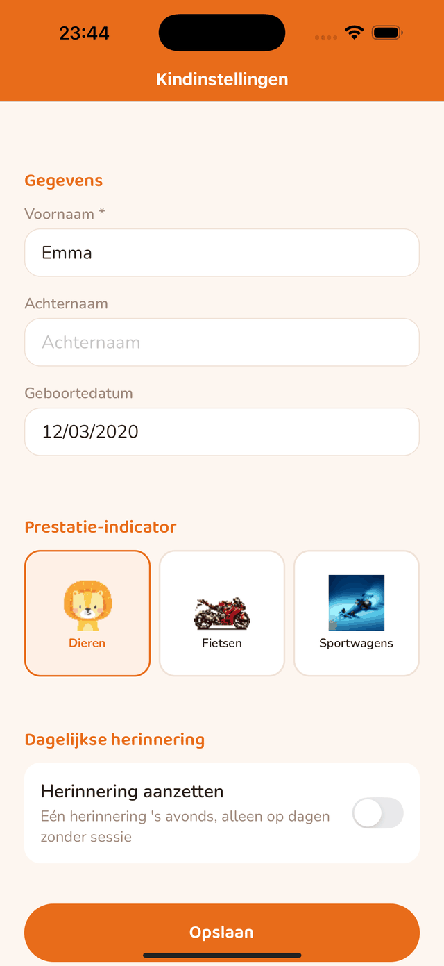 Instelling van de dagelijkse herinnering