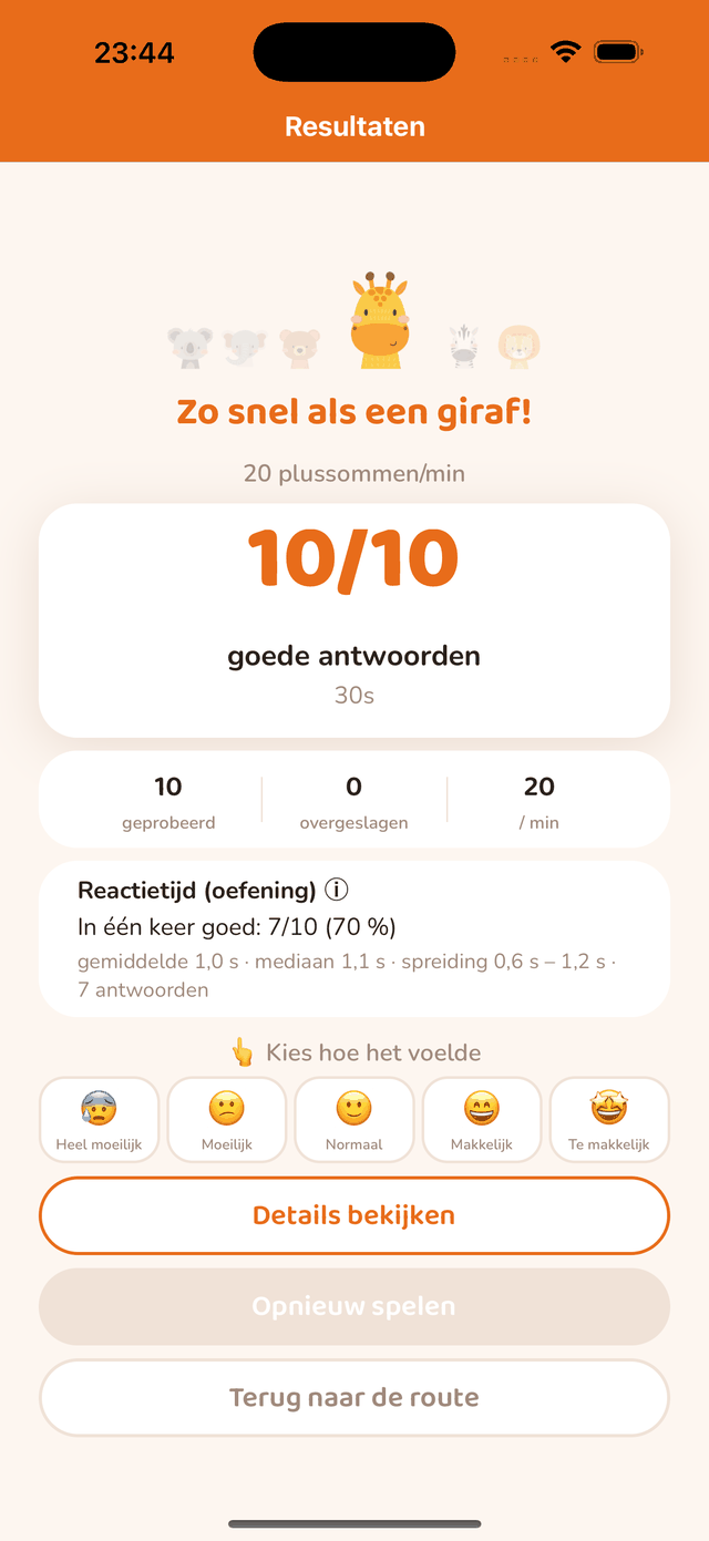 Resultaatscherm