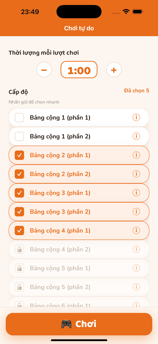 Các chặng của lộ trình Phép cộng