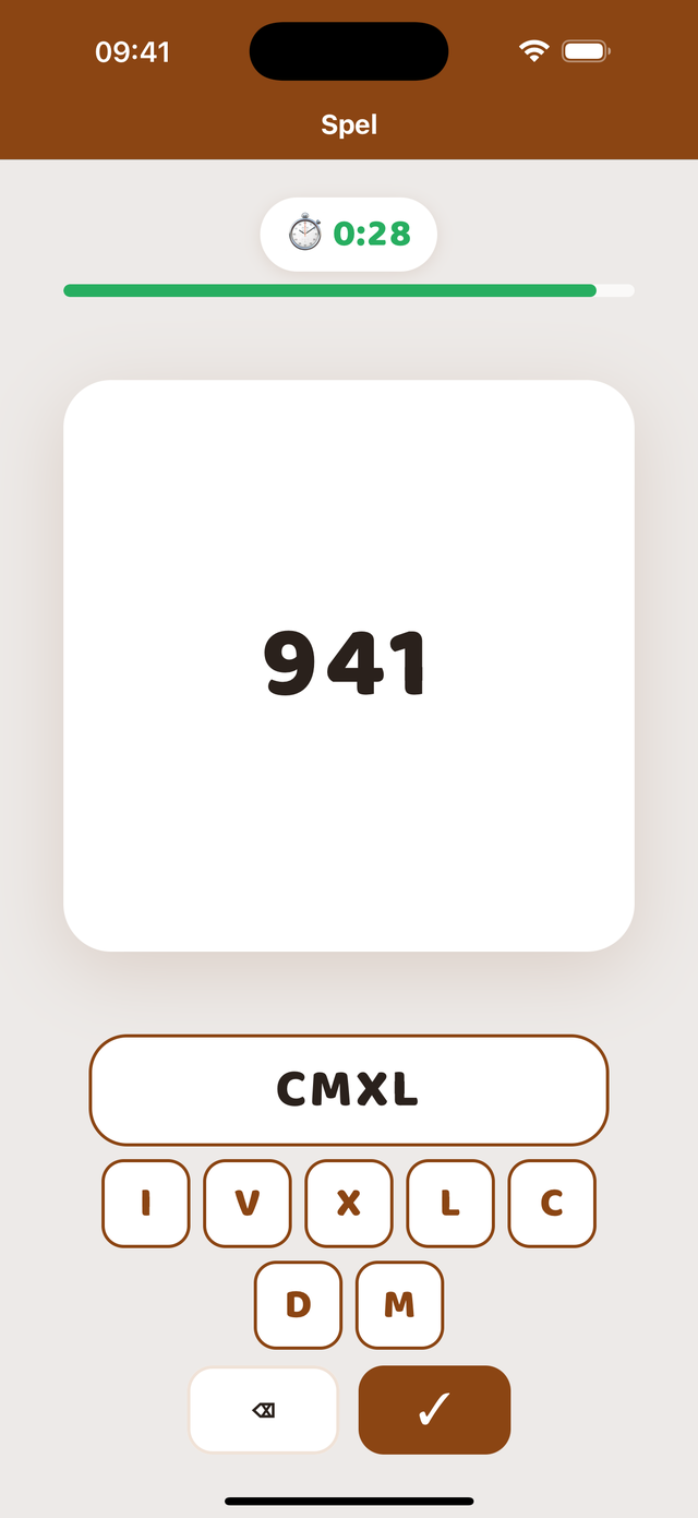 Een getal samenstellen op het Romeinse toetsenbord