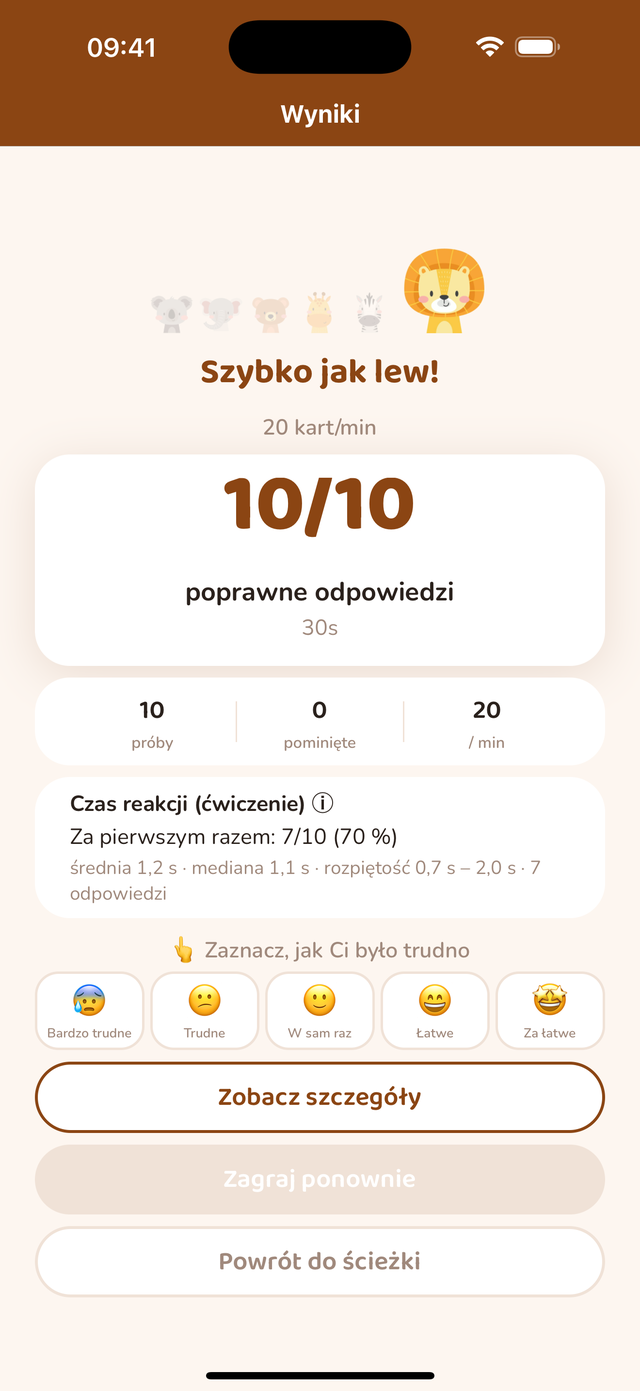 Ekran wyniku
