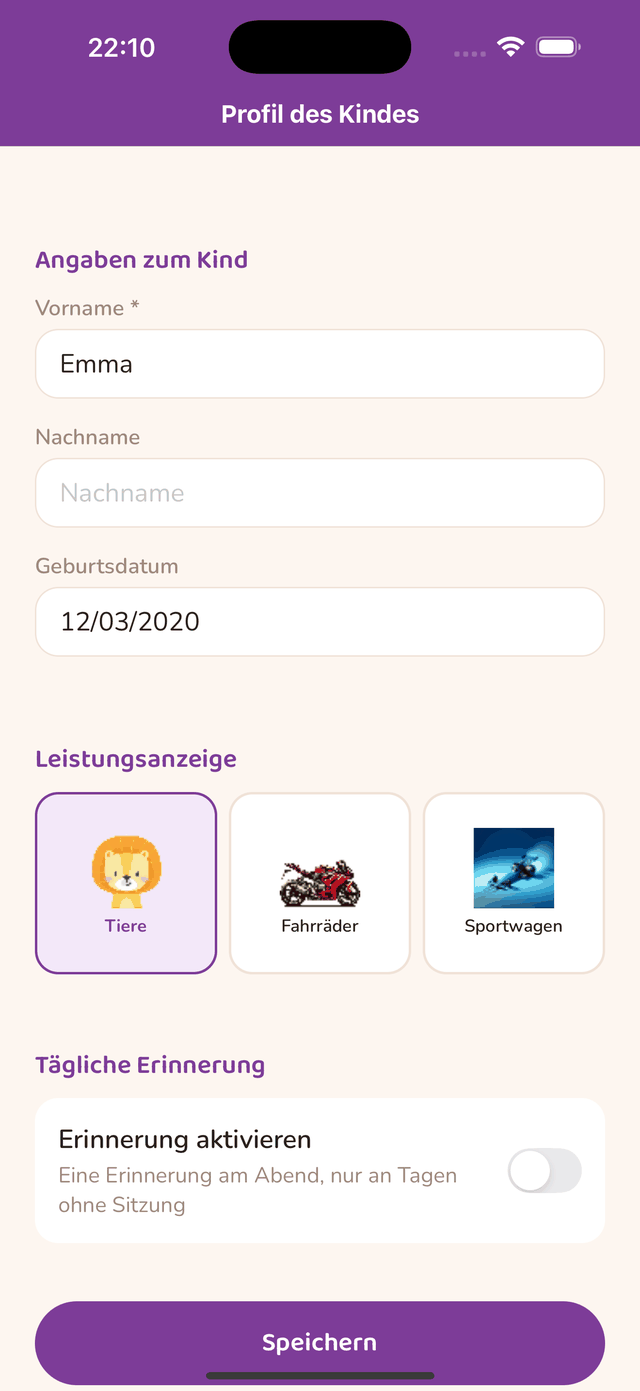 Einstellung der täglichen Erinnerung