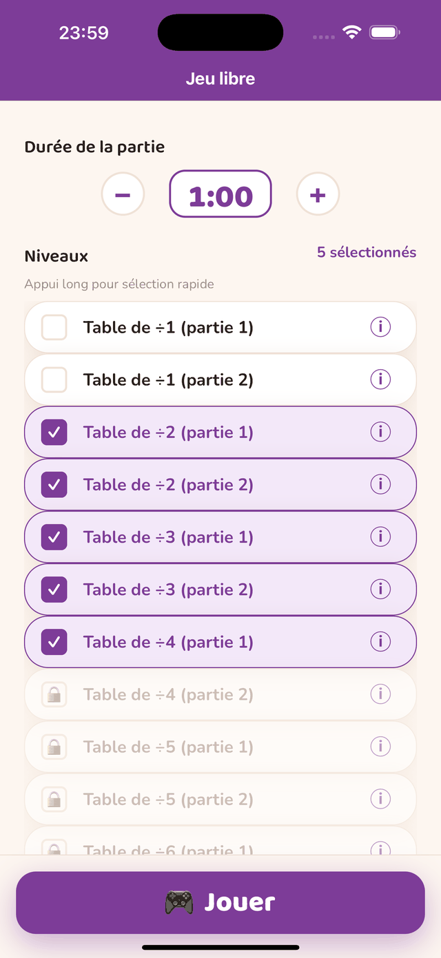 Les étapes du parcours Division
