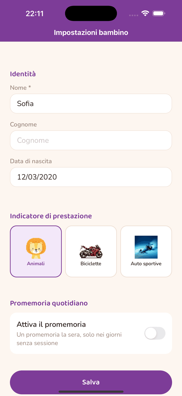 Impostazione del promemoria quotidiano