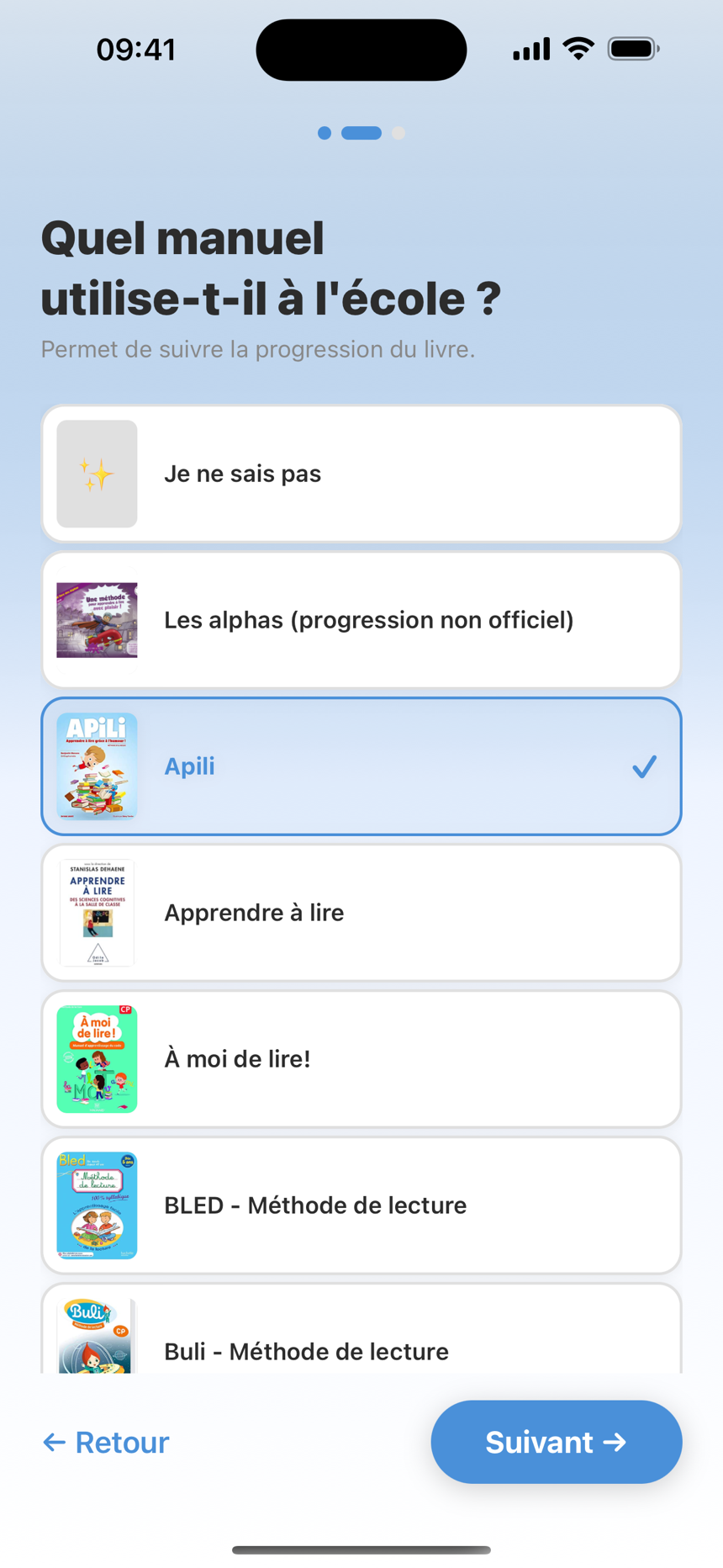 Le choix du manuel