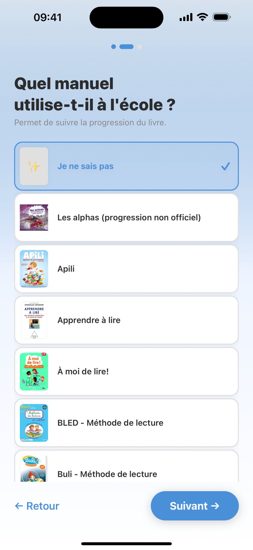 Choix du manuel