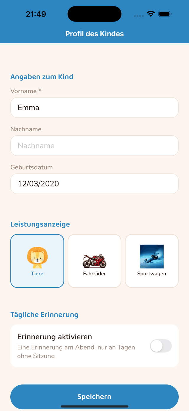 Einstellung der täglichen Erinnerung