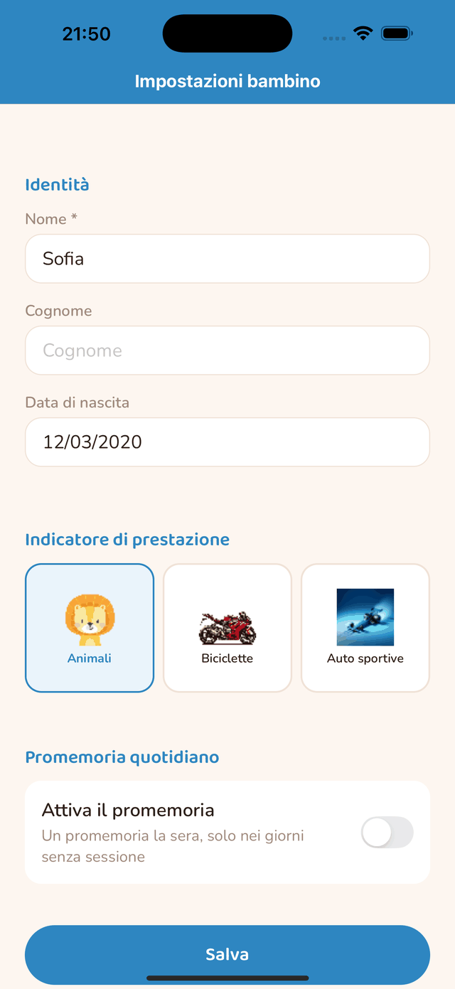 Impostazione del promemoria quotidiano