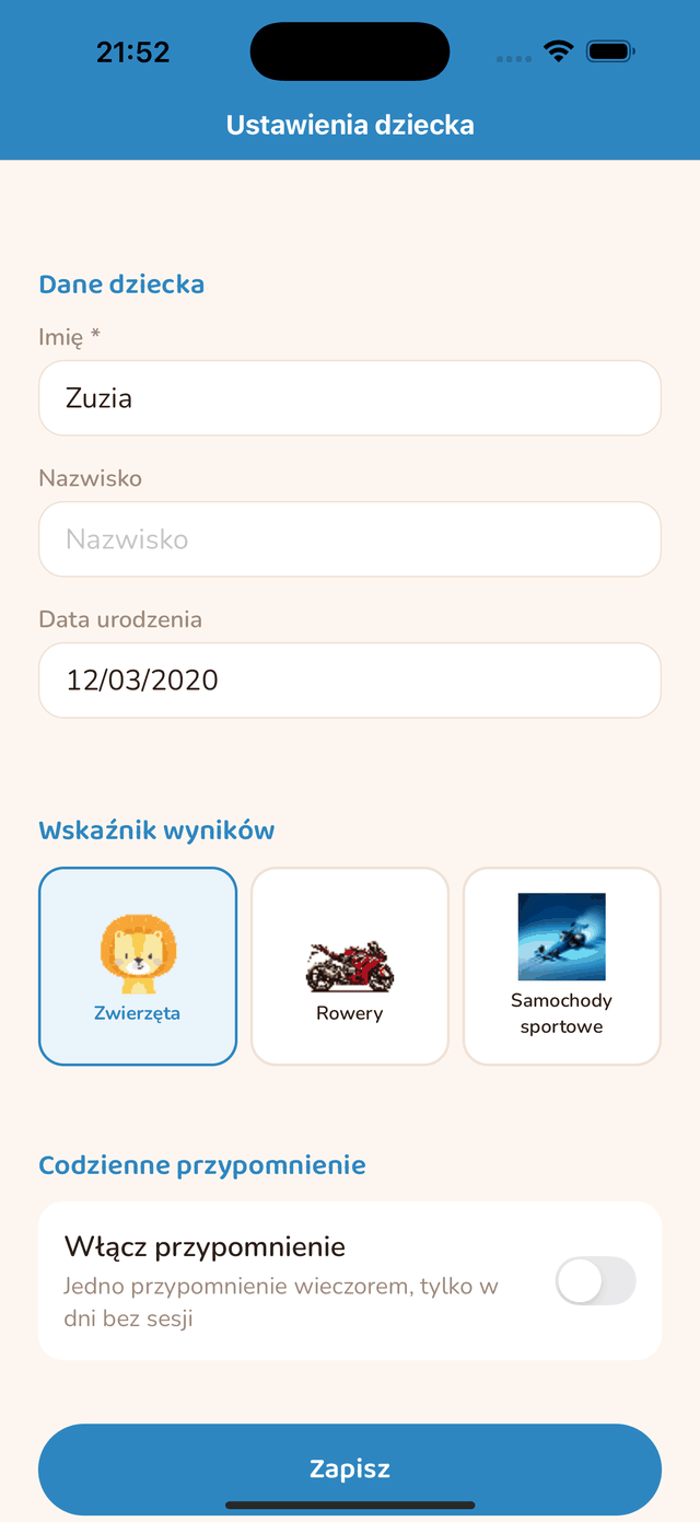 Ustawienie codziennego przypomnienia