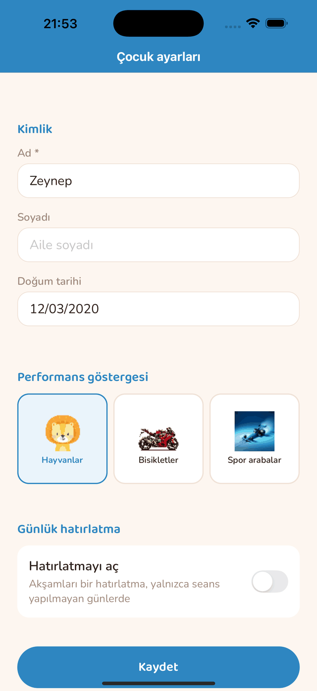 Günlük hatırlatma ayarı