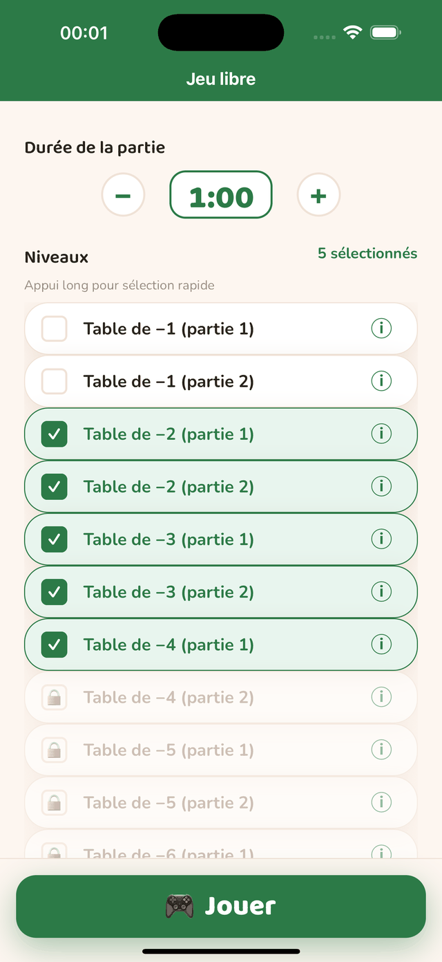Les étapes du parcours Soustraction
